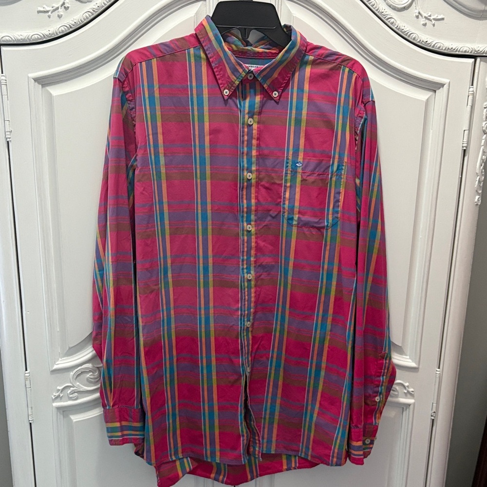 Southern Tide Multicolor Plaid Button-Down Shirt - large